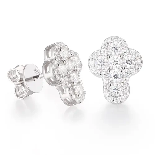UCCIYO D-color VVS1 Synthetic Moissanite Cross Stud Earrings, Real 925 Silver 925 Jewelry for Adults - Female & Men's Earrings, Sparkling Iced Out Daily Wear Gift, summerwins【#E236】