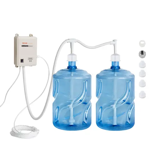 VEVOR Automatic Electric Dual-Pump Water Cooler Drink Dispenser, 40-60 psi Pressurized Flow, Auto Shut-Off, 2x5gal Capacity, 2 Inlet Pipes, Quiet 4-Pad Design, Compatible with Home Coffee/Tea Machines