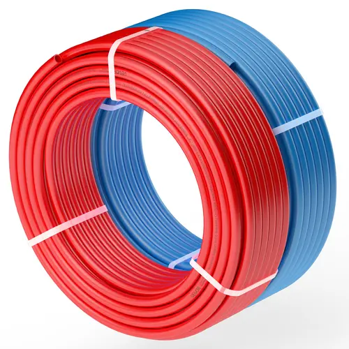 【toolupgrade】VEVOR PEX-A Expandable Flexible Hose - 1/2 in & 3/4 in, 2x100Ft PE Material, Free Cutter, Kink Resistant, Explosion Proof, MemoryTight Joints, -40°C to 95°C, for Hot/Cold Potable Water Plumbing (Blue & Red)
