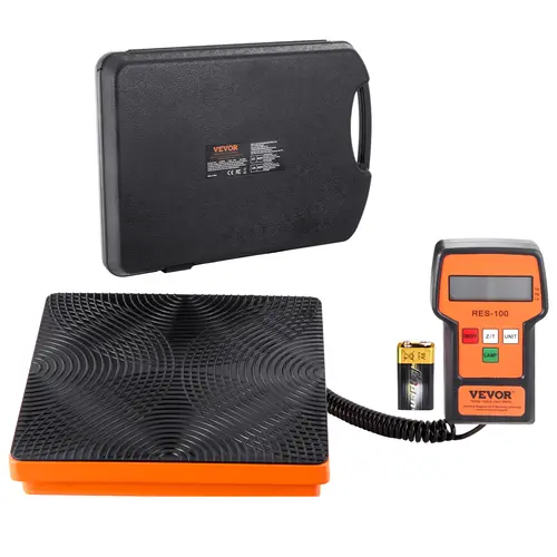 VEVOR Industrial Plastic Hardware Balance Scale - 110lbs Capacity, 2g High-Precision Sensor, Wired Remote Control, Stable Non-Slip Base, Portable Dustproof Storage Case, 9V Dry Battery Included, 10-Minute Auto Shutoff Saves Power, Ready Now