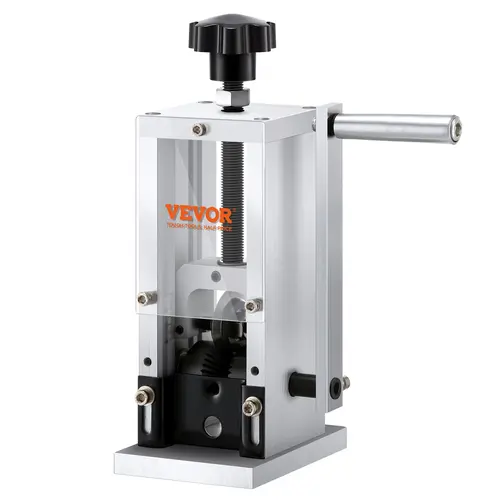VEVOR Heavy-Duty Manual Wire Stripping Machine - Hand Tools, Hand Crank Handle/Drill Powered, 0.06"-0.98" Diameter, 65 Mn Steel Blade, Deep Slot, Acrylic Panel, 3 Stripping Holes, Portable Aluminum Frame, Multi-Wire Type, Ideal for Power Outages