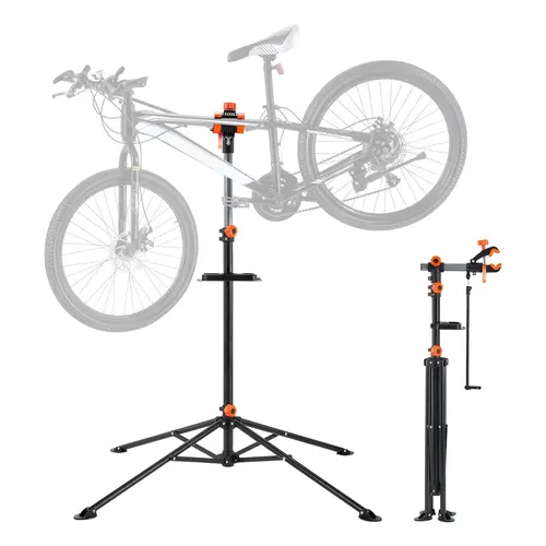 VEVOR Heavy-Duty Steel Bicycle Repair Stand (80 lbs Capacity) - 42.5 to 74.8 Inch Adjustable Height, 360° Clamp Rotate, Telescopic Arm, Magnetic Tool Tray, Foldable Legs, Bike Tools, Home/Shop Bike Maintenance Gear