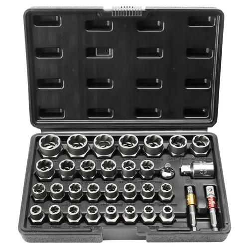 【DealsForYouDays】VEVOR Bolt Extractor Set 29-Piece Bolt and Nut Remover Set6mm to 10mm13/32" to 3/4"CR-MO Steel Extraction Socket Set with Storage Casefor Removing Damaged Rusted BoltsNuts and Screws, Mechanic Tools, Tool Kit Set,father'sdaygifts