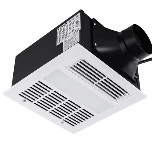 VEVOR Corrosion-Resist Waterproof Ceiling-Mount Exhaust Fan with LED Light Kit, 110 CFM High-Efficiency Ventilation Ventilator, 1.5 Sones Quiet Extraction Fan, Energy-Saving Galvanized Steel, No Attic Access Needed, Ideal for Laundry Room, Gym