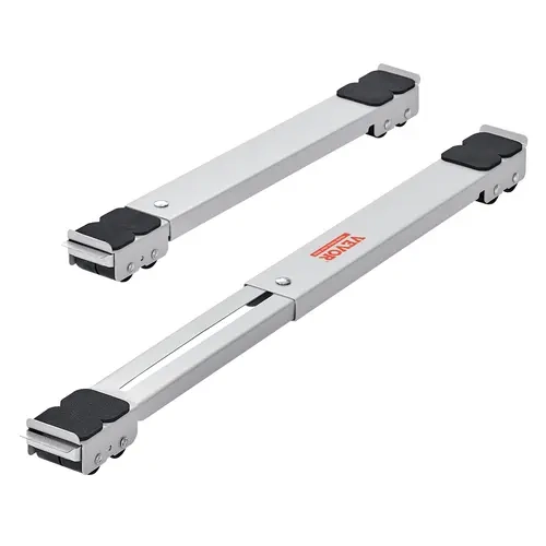 VEVOR 2 Appliance Rollers, 660 lbs Carbon Steel Mobile Base, 13.35-21.5 in Extendable Double-Row Design, 16 Large Poly Wheels Glide Easily, 1.5" Off Damp Floor, 21.5" Under Fridge Fit, Quick-Lock, Non-Slip Pads, Compact Storage, for Washing Machine, White