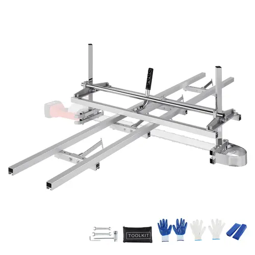 VEVOR Chainsaw Mill with 9 ft Adjustable Rail Guide System, 14"-36" Guide Bar, Aluminum/Steel Rail + Plates, High Stability Tool Accessories for Home Woodworkers, Anti-Looseness Design for Precise Lumber Cuts