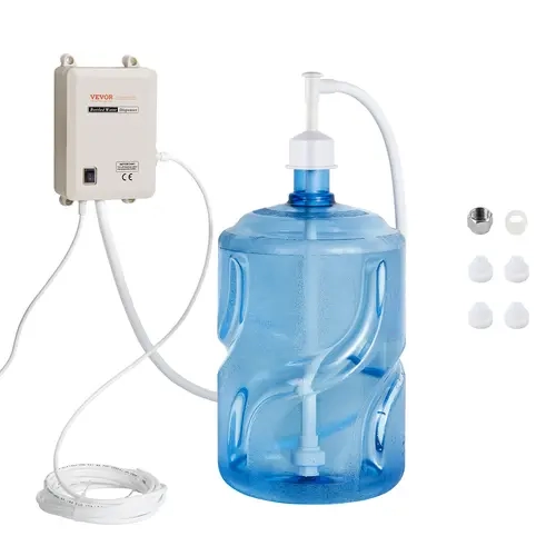 【toolupgrade】VEVOR Plastic Automatic Electric Water Pump System - 5gal Bottle Fit, Quiet 4pad Design, Single Tube Inlet Drinking Dispenser with Faucet, Dual Switches, 40-60 psi for Coffee/Tea Appliances
