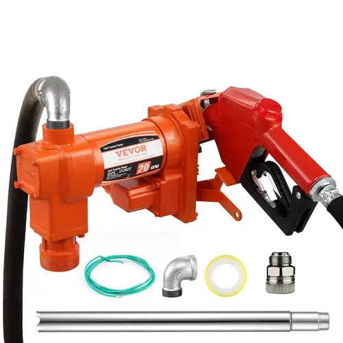 【DealsForYouDays】VEVOR Fuel Transfer Pump 12V DC 20 GPM 1/4 HPGasoline Extractor Pump with Automatic NozzleDischarge Hose & Suction Pipe for GasolineDieselKeroseneEthanol & Methanol Blendsand Biodiesel, Portable Liquid Pump