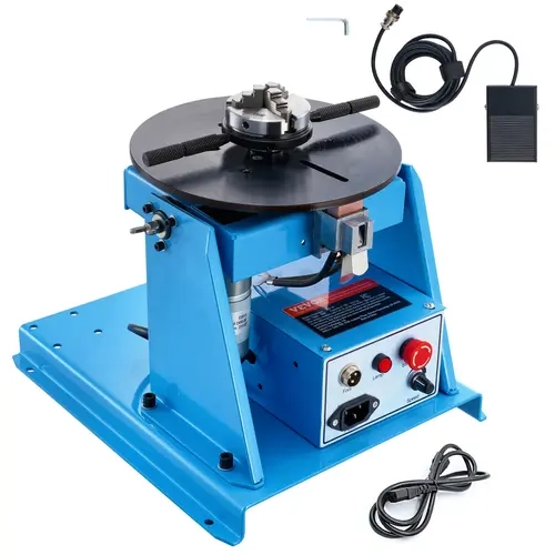 【toolupgrade】VEVOR Rotary Welding Positioner with 205mm 3-Jaw Lathe Chuck + Pedal, 10 kg Capacity, 0-90° Tiltable Worktable & Tilt Lock, 1-12 RPM Stepless Speed, 20W Portable Tool for Cut/Grind/Assemble, Tools & Hardware Soldering Equipment