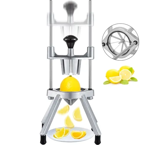 VEVOR 8-Section Commercial Fruit Slicer - Stainless Steel Blade, 8-Wedge Ease Utensil for Bar & Restaurant, Aluminium Kitchen Appliances Lemon Lime Cutter