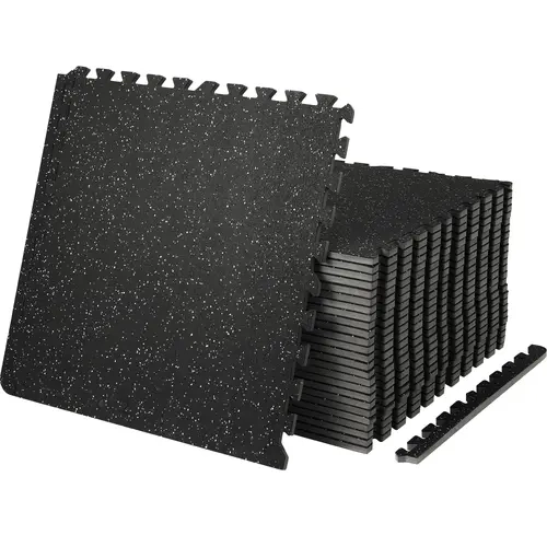 【toolupgrade】VEVOR 25 PCS Interlocking EVA Foam Gym Floor Mats, 24"x24" 1/2 in Thick with 0.56" Thick Cushion & Antislip Grip Top, 100 sq.ft Cuttable Waterproof Flooring Great for Home Workouts, Guards Exercise Equipment