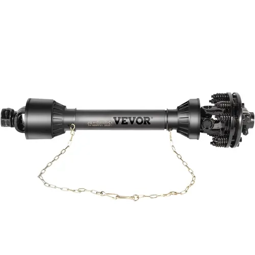 VEVOR PTO Shaft, 1-3/8" 6 Spline Ends, Series 5 Telescoping Steel Tube (43"-57"), 47 hp/35 kw, CE-Certified, with Slip Clutch, Solid 20CrMnTi Joint Resists Wear & Implement End, Torque Transfer for Bush Hog/Finish Mower/Rotary Tiller