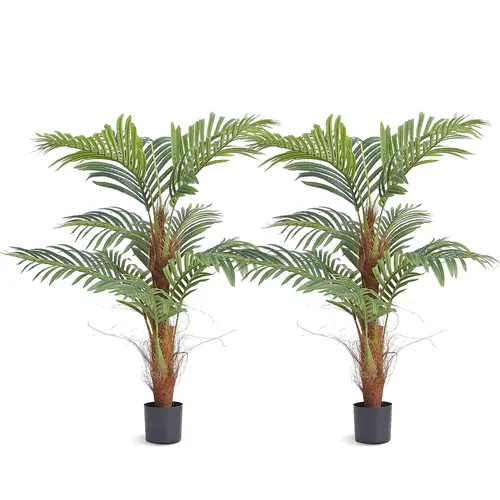【Father's Day Gifts】VEVOR 4 FT Tall Lifelike Artificial Palm Tree, Adjustable Secure PE Material, Anti-Tip Protection, Low-Maintenance Tropical Fake Plant, Indoor/Outdoor House Decor, Aesthetic Room Accessory & Unique Home Office Accent
