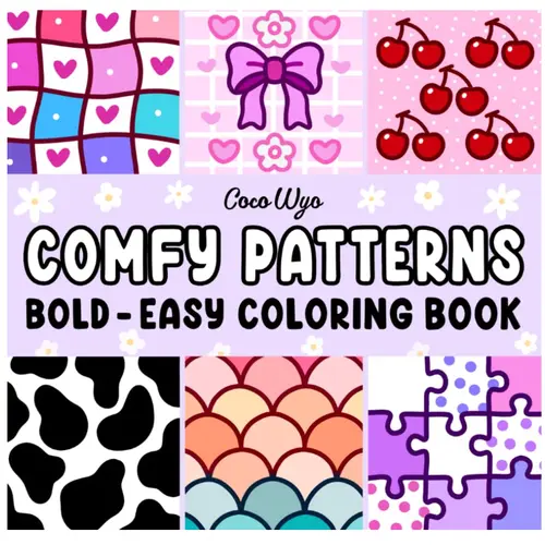 Unisex Classic Coloring Book - 52 Hand-Drawn Pages Keep Coloring Sessions Going, 8.5x8.5 Inches, Bold and Easy Lines, Simple Designs, Cute & Comfy Patterns, Single-Sided, Bleed-Free, Office Art Supply Relaxation Activity Book