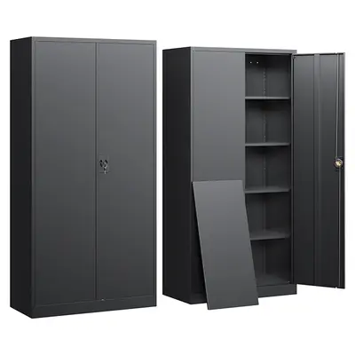 Letaya 72"H Lockable Steel Garage Cabinet - Heavy Duty Steel Cupboard, Tall Adjustable Shelving, Corrosion Resistant, Moisture Proof Storage, Storage Organization, Modern Construction, Home Use DealsforYouDays