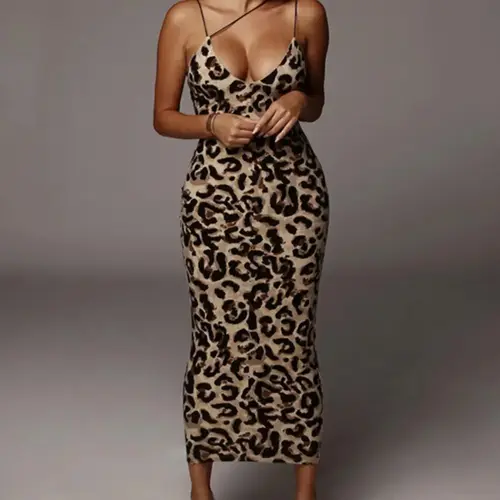Women's All Over Print / Plain Cami Bodycon Dress, Fashion Casual Sleeveless Spaghetti Strap Midi Dress for Daily Outdoor Wear, Ladies Dress for Summer