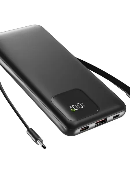Portable Charger with Built-in Cables,Portable Charger with Cords Wires Slim 10000mAh Travel Battery Pack 4 Outputs 2 Inputs 22.5W Fast Charging Power Bank for Samsung Google Pixel LG Moto iPhone iPad,summerwins