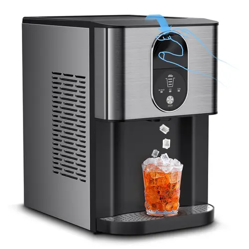 COWSAR Automatic Nugget Ice Cubes Maker Machine - Residential Icemaker with 44lbs/24H Production, 15mins Quick Freeze, 3.3lbs Storage, Full Indicator, 5s Self-Clean for Home Kitchen, Bar