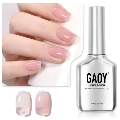 GAOY Jelly Nude Gel Nail Polish, 16ml Sheer Rose Pink Translucent Soak Off Gel Polish, UV Light Cure for Nail Art DIY, 1624 Ocean Song