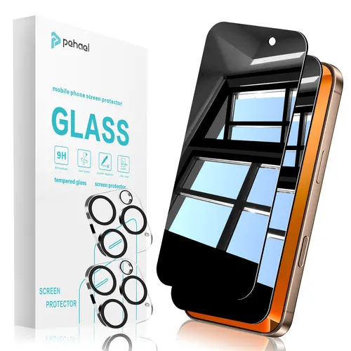 Pehael Tempered Glass Privacy Screen Protector for iPhone 17/16/15/14/13/12/11 Series, Anti-Spy, Shockproof, Full Coverage Protective Film, Smartphone Handheld Phone Accessories