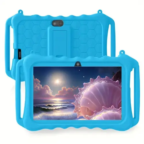 7-Inch Android 12 Kids Tablet for Kids, 2 GB RAM + 32 GB ROM, 2.4G Wi‑Fi Dual Cameras, Shockproof Case, Home Educational Device & Children's Gift