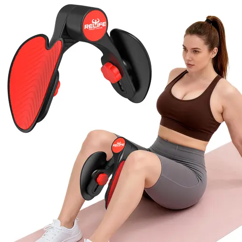 RELIFESPORTS Unisex Thigh Trainer Fitness Tool Set for Home Fitness Enthusiasts - High-Strength Steel Inner Thigh Trainer, Elastic Latex Band for Stretch, Pelvic Support, Arms Training, Boosts Wear Resistance, Extends Service Life, Home Workout Routines