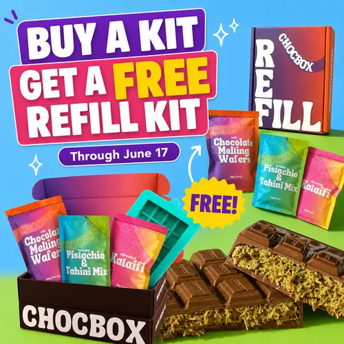 Chocbox Dubai Chocolate Pistachio Knafeh Stuffed Chocolate Bar Kit With Reusable Chocolate Bar Mold Father's Day Gift