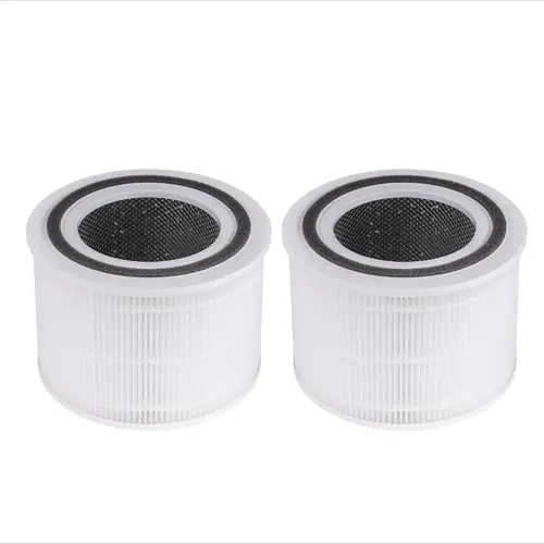 LEVOIT Core 300 Air Purifier Replacement Filter (Core300-RF) - 2-Pack White 3-in-1 with Nylon Pre-Filter, High-Efficiency Activated Carbon, 7.48 x 7.48 x 6.3 inches, Odor/Fume Absorber for Cooking & Smokers, Anti-Allergy, All-Year-Round Use, 3-In-1 Filter