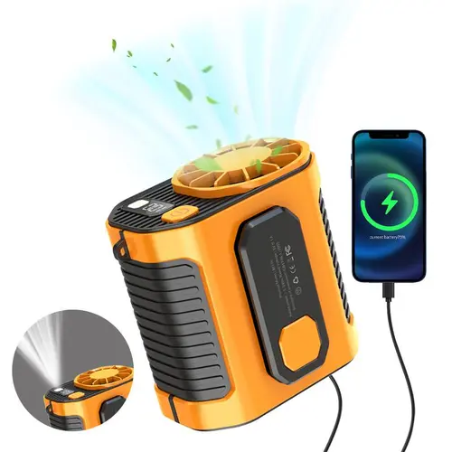 PADOX Summer Gift,10000mAh Portable Power Bank for ,3 in 1 Outdoor Clip on Fan with Torch, 10 Wind Speeds Cooling Fan with LED Light, Rechargeable Camping Fan, Suitable for Outdoor Work, Farm,Hiking,Camping,Gardening & Travel #SummerWins #DealsForYouDays