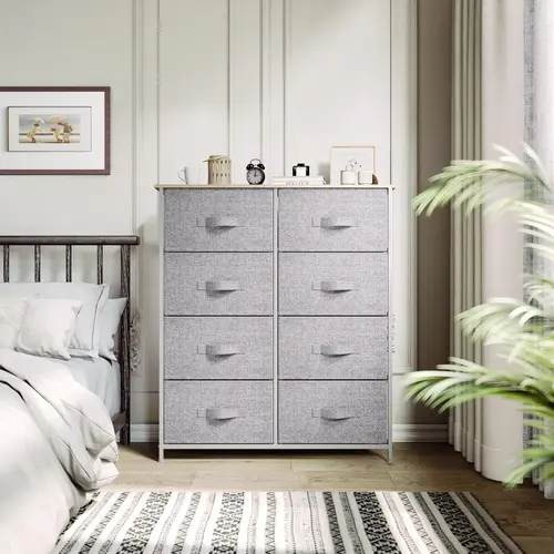 YITAHOME 8 Drawer Dresser for Bedroom, Fabric Dressers & Chests of Drawers, Black Dresser for Storage ,Organizer Unit Storage Tower for Bedroom, Living Room, Hallway & Closet,Girls, Bedroom Furniture, Storage Cabinet, Storage Shelf