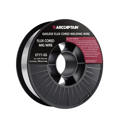 ARCCAPTAIN .035 in 10 lbs E71T-GS Mild Carbon Steel Flux Core Welding Wire, Self-Shielded Arc, High Feedability, Smooth and Firm Welds, Great Welding Performance, Low Spatter, Gasless All-Position Tool Upgrade for Men