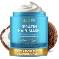 Hair Mask MARÉE – Keratin Repair, Purple Blonde Toner, 10-in-1 Hydration & Argan Oil – Smooth Frizz, Repair Damage, Tone Blonde, Deeply Hydrate – 10 oz