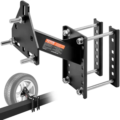 VEVOR Wrought Iron Bolt-On Spare Tire Carrier, 160 lbs Load Capacity, Rust-Resist Coat, Galvanized Hardware, 4&5&6&8-Bolt Type, Fits 4-8 Lug Wheels, 4-6.5 in Patterns, 3.9 in Wide Fit, 5x5&5x4.5 Compatible, Marine Trailer Mount Automotive Accessory