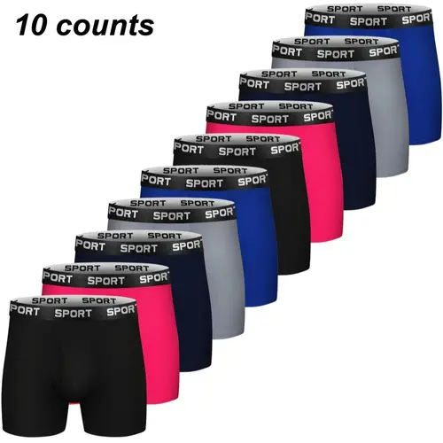Men's Solid Color / Letter Tape Stretchy Boxer Briefs, Casual Comfy Slim Fit Breathable Moisture Absorption Opening Crotch Underwear for Daily Wear, Mens Underwear for All Seasons, Undergarments, Athleisure Menswear, Underwear Boxer Briefs