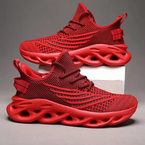 Men's Fashionable Lace-Up Breathable Mesh Sneakers, Athletic Running Shoes, Casual Comfortable Sports Running Shoes for Daily Wear, Trendy Running Shoes