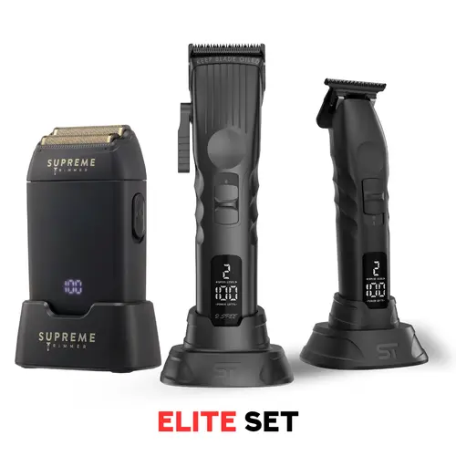 Supreme Trimmer 3-in-1 Elite Set: 2spee Trimmer, Clipper, and Crunch Foil Shaver— Lightweight barber set and Perfect for Precision Haircuts. Comfort Cordless