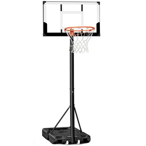 Seray Deluxe Outdoor Basketball Hoop with 40 in Backboard, 3.3-10FT Height-Adjustable Gift-Ready Hoop for Youth, Adults, Birthday Gift, Outdoor Pool/Backyard Goal with Indoor Portable Option for Basketballs
