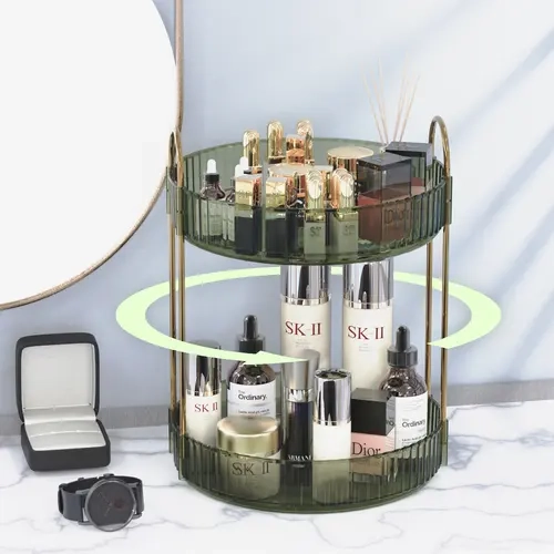 360° Rotatable Home Storage Organizer Rack - Cylindrical High-Strength ABS Unit, Large-Capacity Multi Purpose Caddy, Easy Clean Setup for Vanity Storage, Toiletries & Home Supplies, Toiletries Organizer