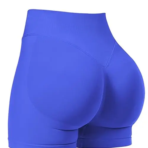 Women's Sporty Yoga Shorts, High Waist Seamless Knit, Breathable Anti-Sweat, Stretchy Slim Fit, Outdoor Running Cycling Shorts
