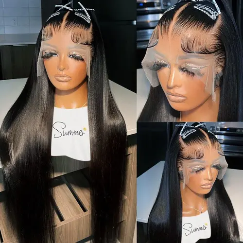 Bling Hair 13x4 13x6 Lace Frontal Bone Straight Wigs Brazilian Human Hair Wigs On Sales Pre Plucked Hd Transparent Human Hair For Woman 4x4 Lace Closure Cheap Wigs 30 28 Inch 180% Density #tiktokshopstockup #SoHoChic