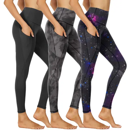 SHOWITTY Outlets Women's High Waisted 3 Pack Leggings with Pockets – Soft Plus Size Yoga Pants for Travel, Workout & Everyday Wear #SummerWins#DealsForYouDays