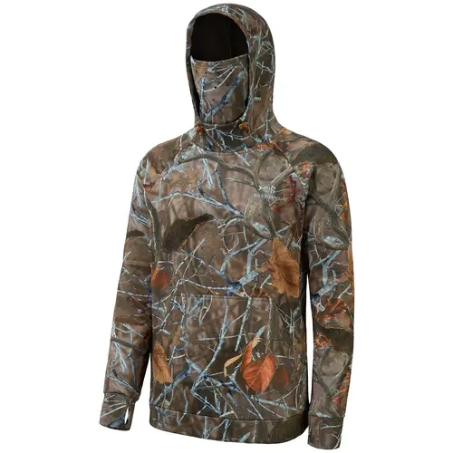 BASSDASH Men’s Fishing Fleece Hoodie with Neck Gaiter Water Resistant Performance Hunting Sweatshirt