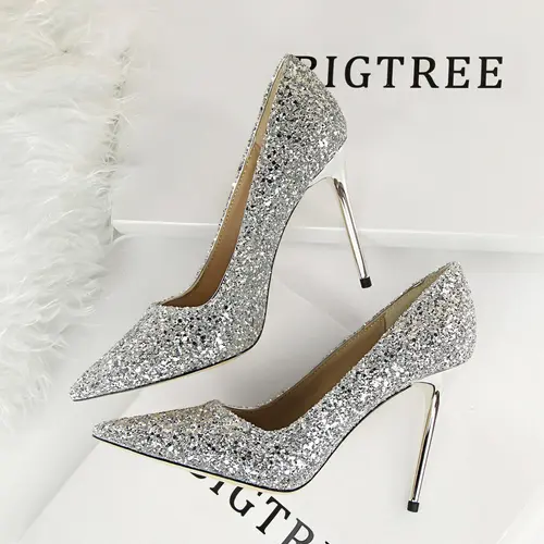 Women's Rhinestone Decorated Glitter Pointed Toe Stiletto Heels, Prom Heels, High Heel Shoes for Party, Banquet, Daily Wear, Sparkly Party Shoes, Glittering Stiletto Pumps, Elegant