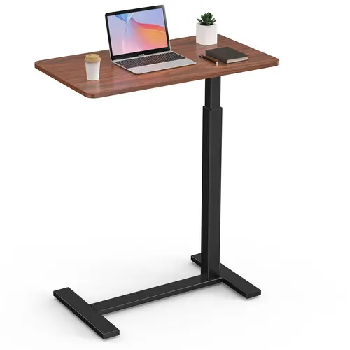 【Deal】Adjustable Overbed Table with Casters - Rectangle Standing Desk, Height-Adjust Mobile Furniture for Hospital, Home Use, Laptop Desk, Dining Tables
