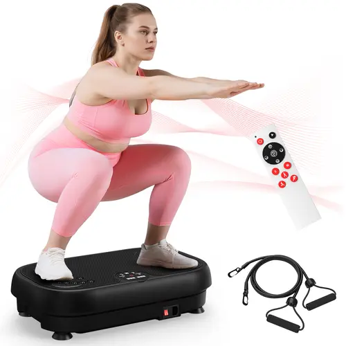 Relife Vibratory Plate Machine - Multifunctional Fitness Equipment, Magnetic Foot Massage, LCD Display, Remote Control, 440LbS Capacity, 3 Modes (Walk/Jog), Compact Home Workout Equipment for Women, Body Workout, Works with Sit-Ups, Push-Ups, Yoga