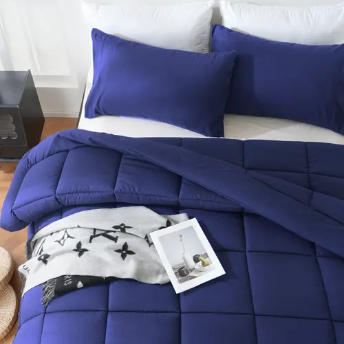 【Sohochic】DOWNCOOL 3-Piece Breathable Duvet Cover Set, Lightweight All-Season Box-Stitch Quilted Duvet with Corner Tabs, Hotel-Style Machine Washable Cloud-Like Fluffy Bedding Set (Dry at Low Temperature)
