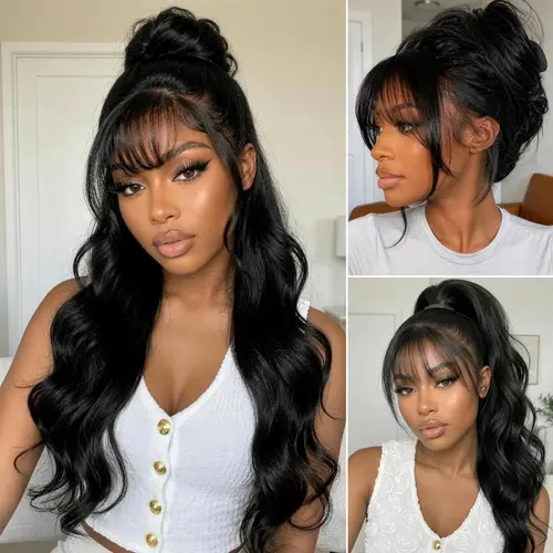 UNice Pre-Everything Fluffy Natural Loose Wave Wig with Curtain Bangs Glueless 13x4/ 7x5 HD Lace Human Hair Wigs Friendly for Beginners #TikTokShopFallDealsForYou