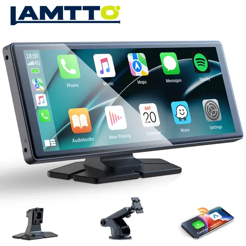 LAMTTO 9.26-Inch Wireless CarPlay Screen — Compatible with Apple CarPlay and Android Auto, Supports GPS Navigation, AirPlay, and Touchscreen Dashboard for In-Car Navigation and Entertainment