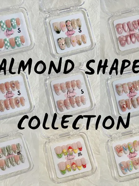 NailHaven | almond shape collection|  medium length 23mm almond shape press-on nails |cute nails | acrylic press-on| fake nails |Handmade | high quality Press on nails 10 pcs|reusable nails|nail art|nail charm|handmade press ons A2
