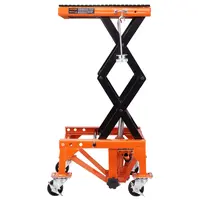 【DealsForYouDays】VEVOR Hydraulic Motorcycle Lift Table, 350 LBS Capacity Motorcycle Scissor Jack Lift with Wide Deck, J-hooks, 4 Wheels, Hydraulic Foot-Operated Jack Stand for ATV Dirt Bikes